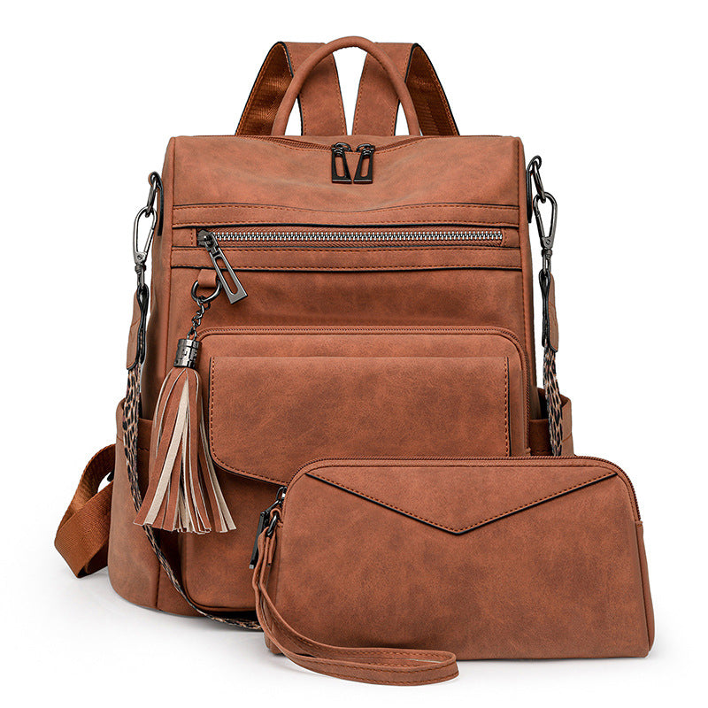 Solange | Women's Two-Tone Faux Leather Convertible Backpack