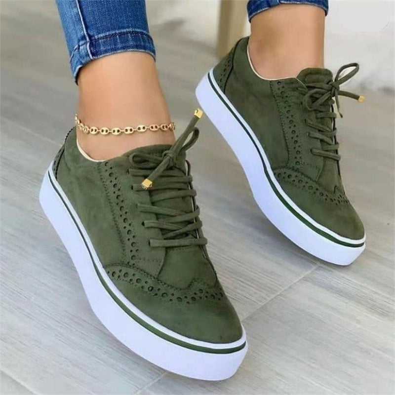 Sary lace-up flat shoes in green
