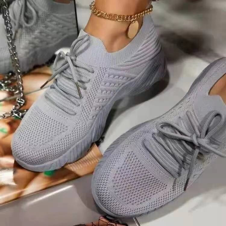 Harper mesh lace-up sneakers in gray