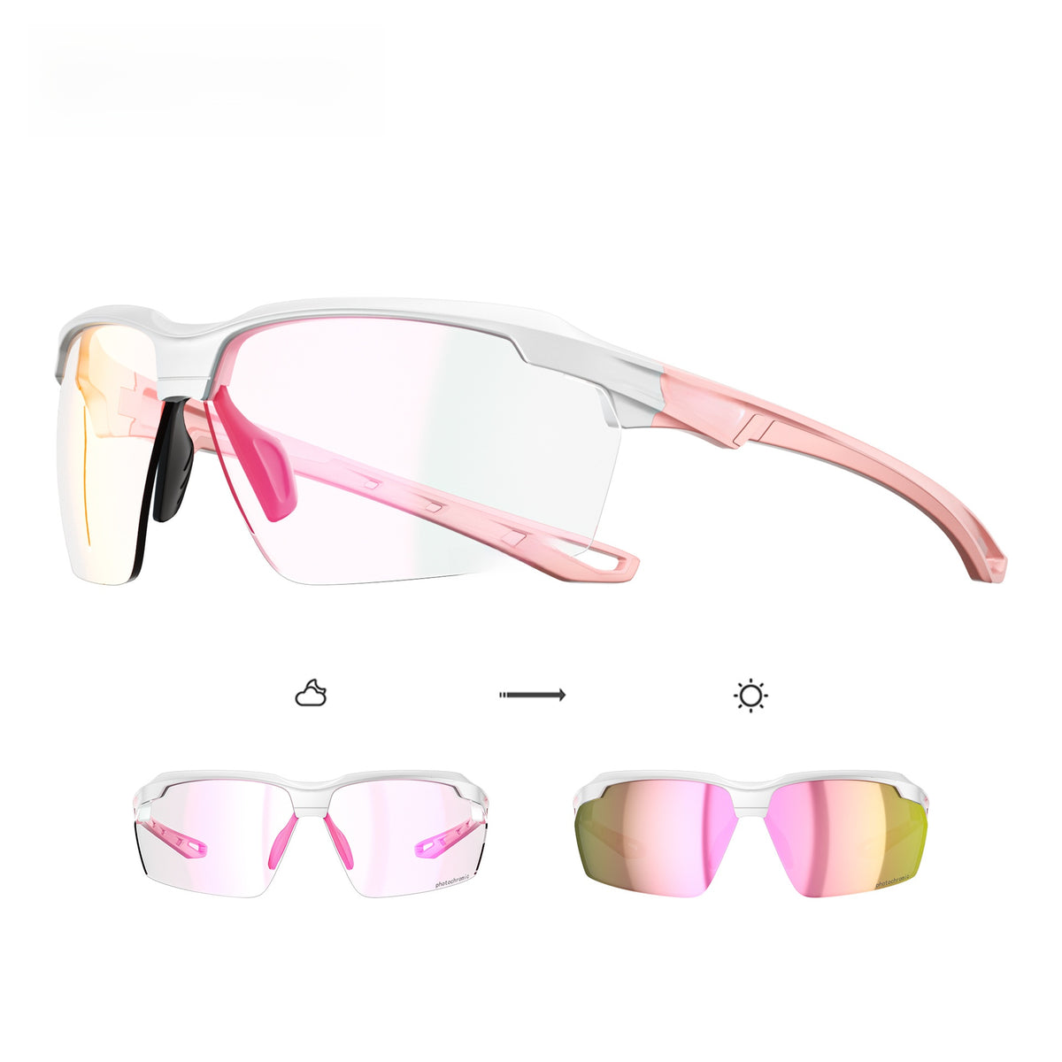 Thibault | Photochromic Semi-Rimless Sports Sunglasses