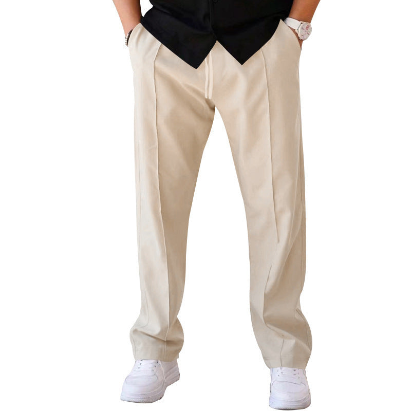 Mens Loose Fit Straight Leg Casual Pants