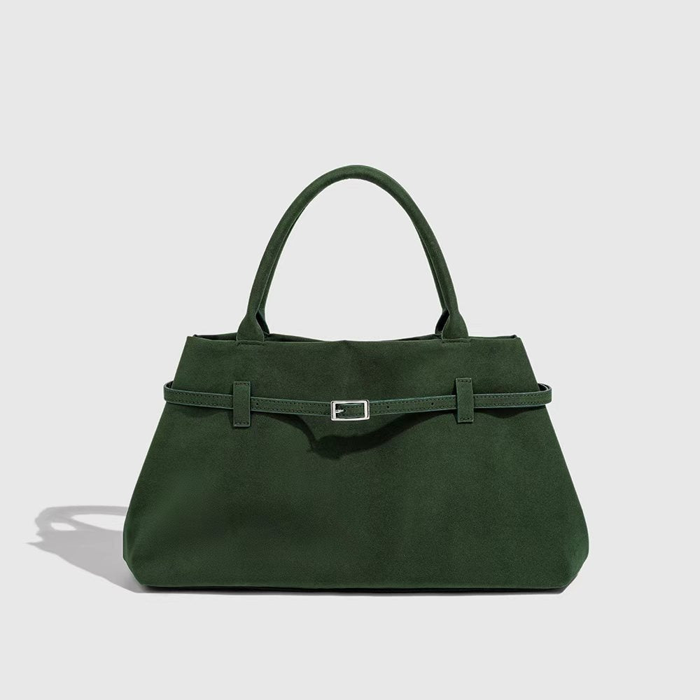 Amelie | Women's Faux Suede Belt-Buckle Tote Bag