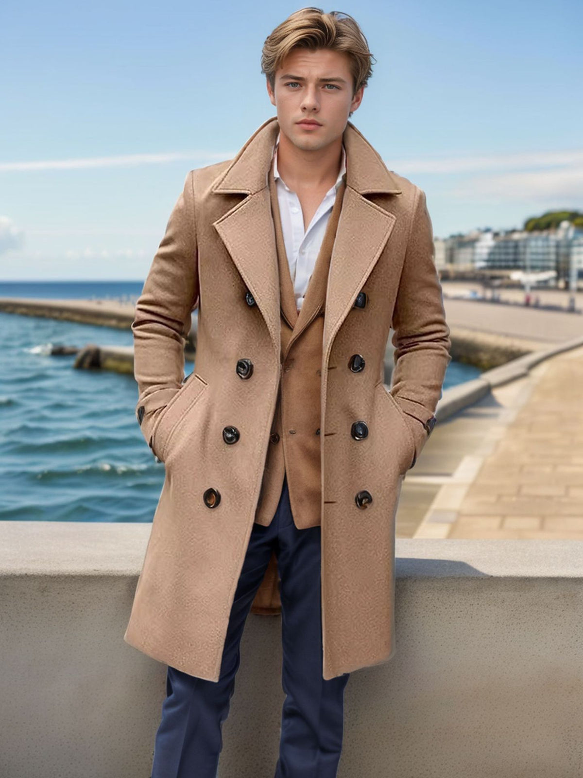 Caspian | Men's Wool-Look Tailored Overcoat