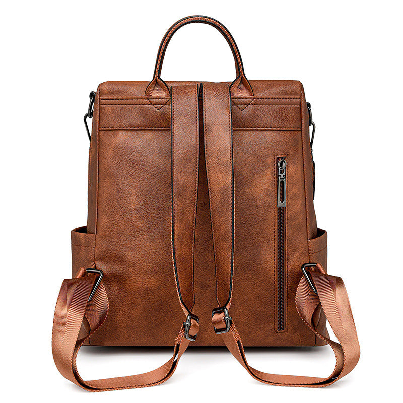 Solange | Women's Two-Tone Faux Leather Convertible Backpack