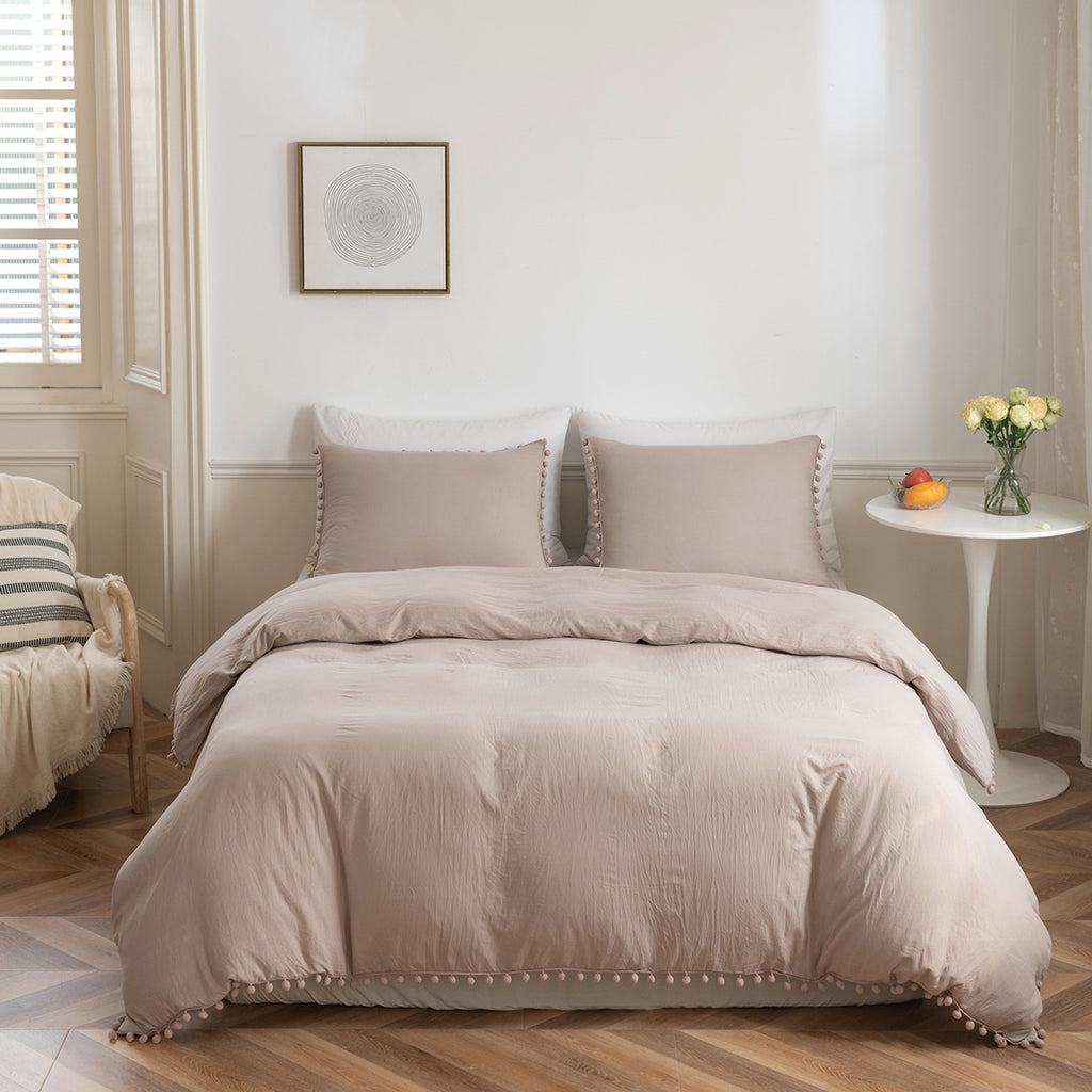 Washed Cotton Solid Colour Bedding Set