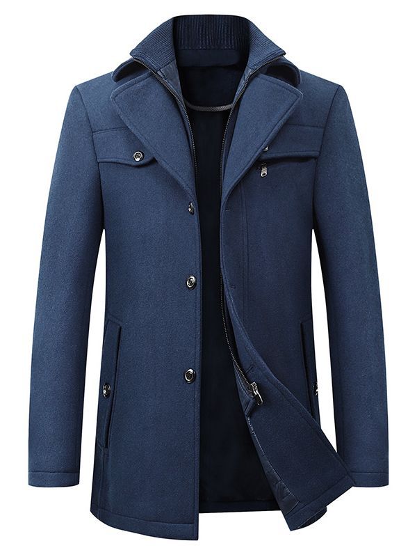 Raphael | Men's Classic Lapel Wool-Blend Coat