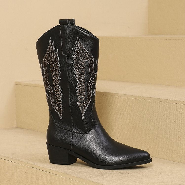 Maren | Women's Embroidered Mid-Calf Cowboy Boots