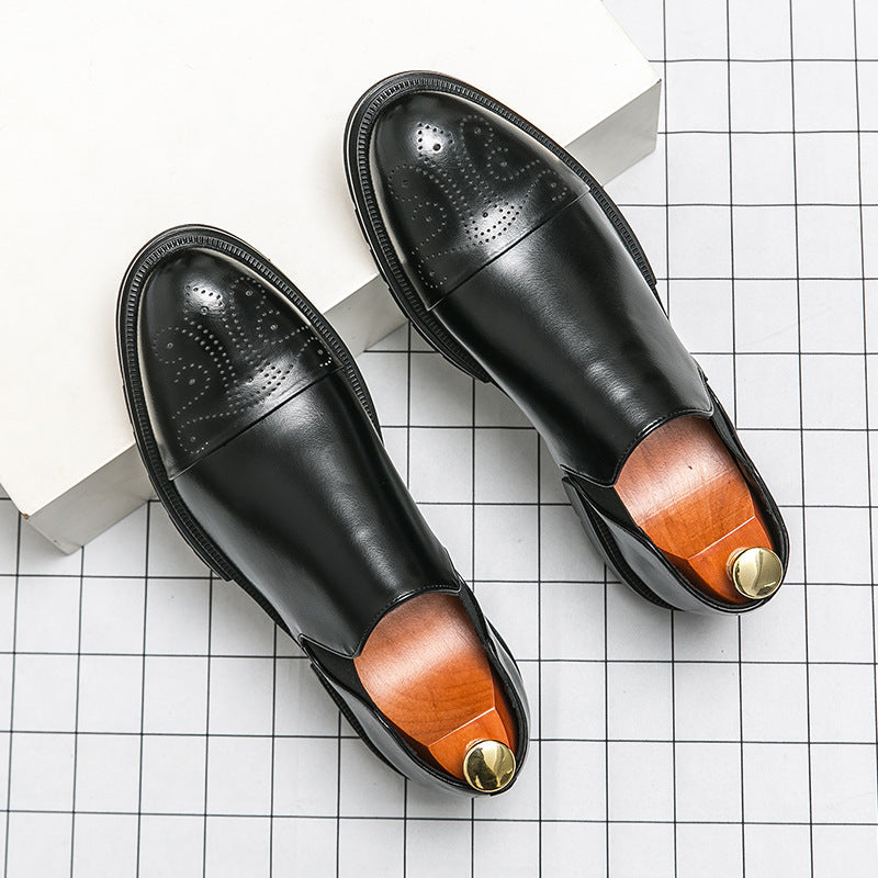 Mens Brogue Leather Lace-Up Shoes