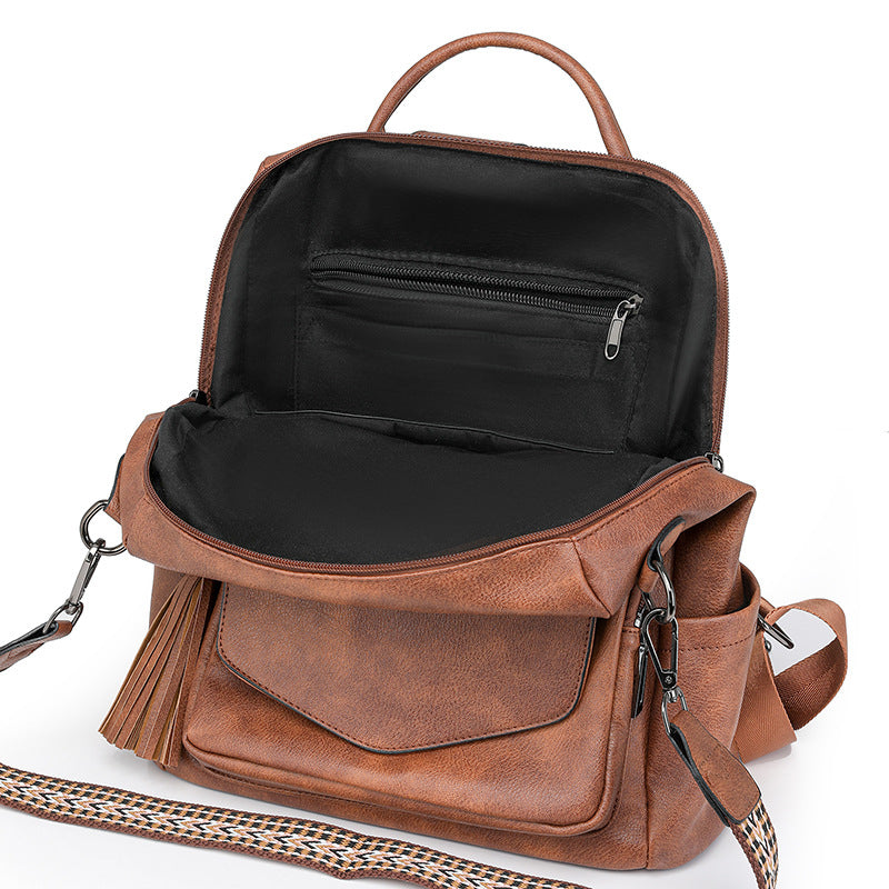 Solange | Women's Two-Tone Faux Leather Convertible Backpack