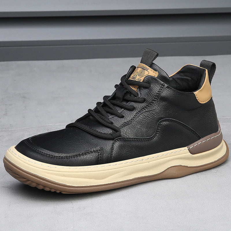 Ezra | Men's High-Top Leather Casual Sneakers