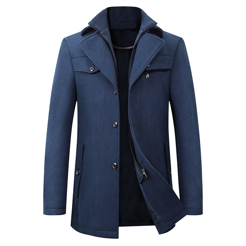 Raphael | Men's Classic Lapel Wool-Blend Coat
