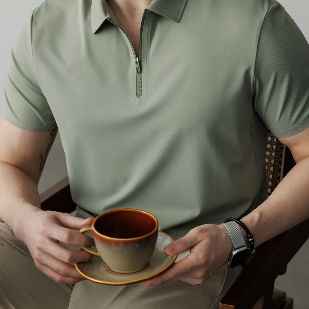 Matthias | Men's Ice Silk Quick-Dry Zip Polo Shirt