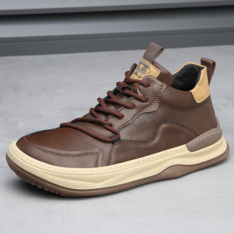 Ezra | Men's High-Top Leather Casual Sneakers