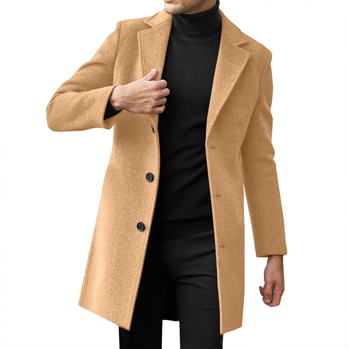 Hector | Men's British-Style Mid-Length Wool-Blend Coat