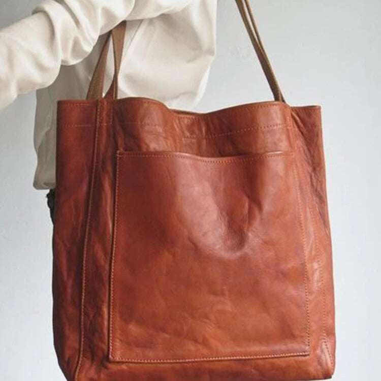 Women's Waxed Vegan Leather Tote Bag