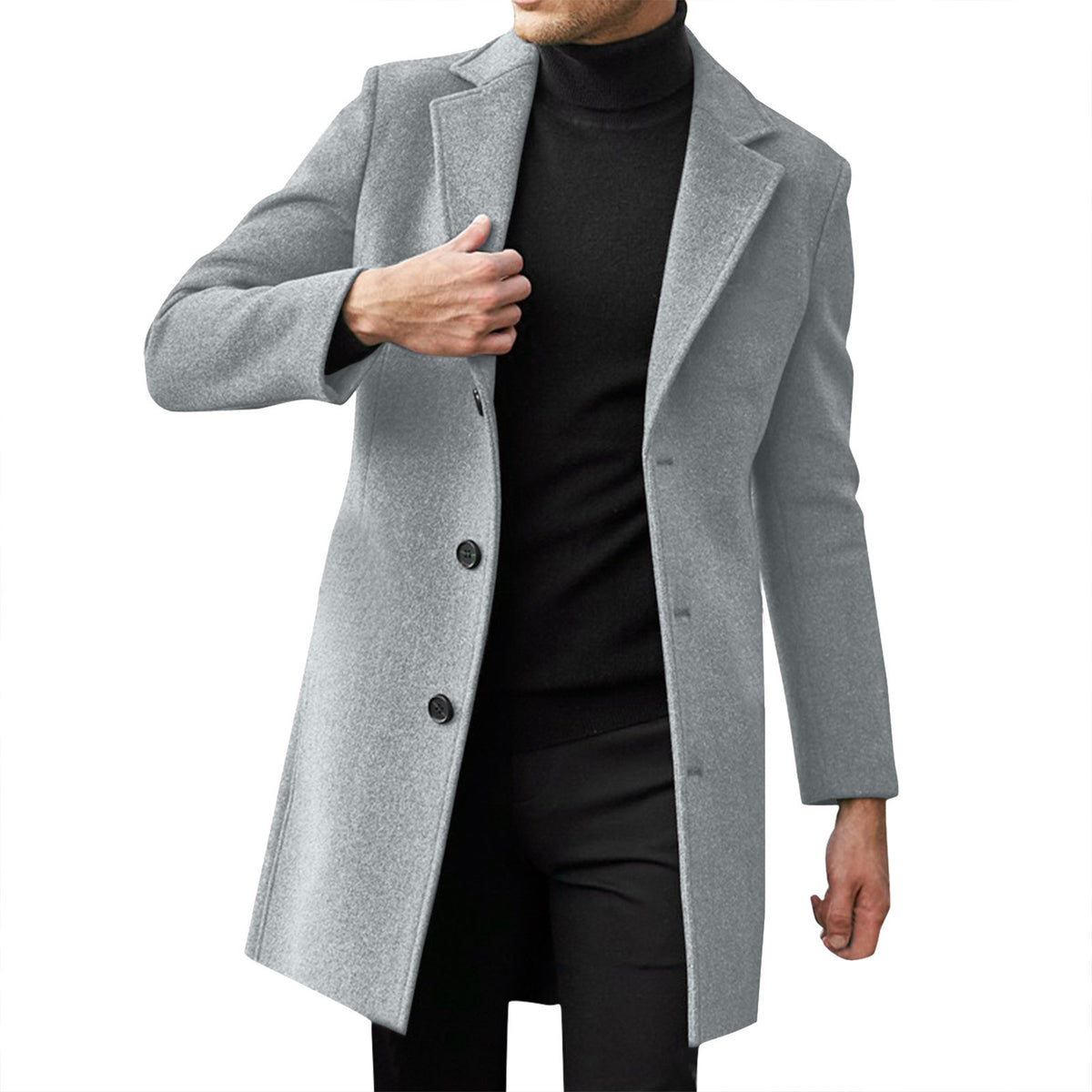 Hector | Men's British-Style Mid-Length Wool-Blend Coat
