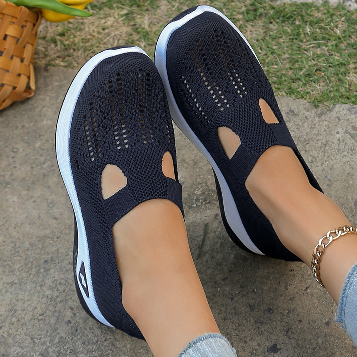 Aloriana mesh slip-on shoes in blue