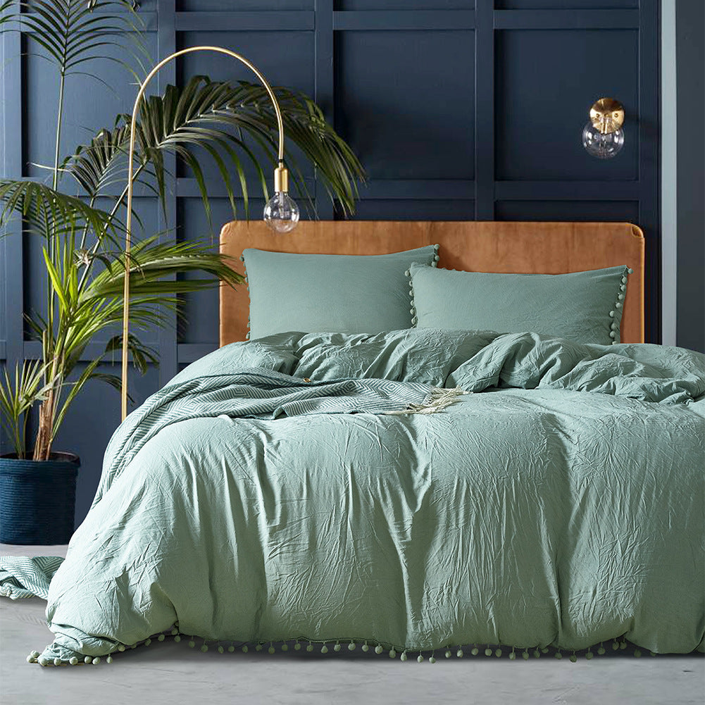 Washed Cotton Solid Colour Bedding Set