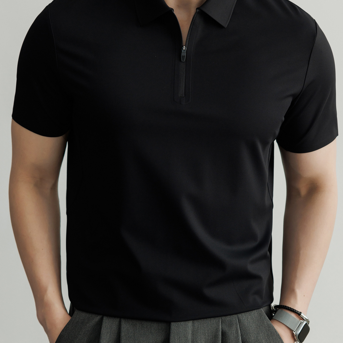 Matthias | Men's Ice Silk Quick-Dry Zip Polo Shirt