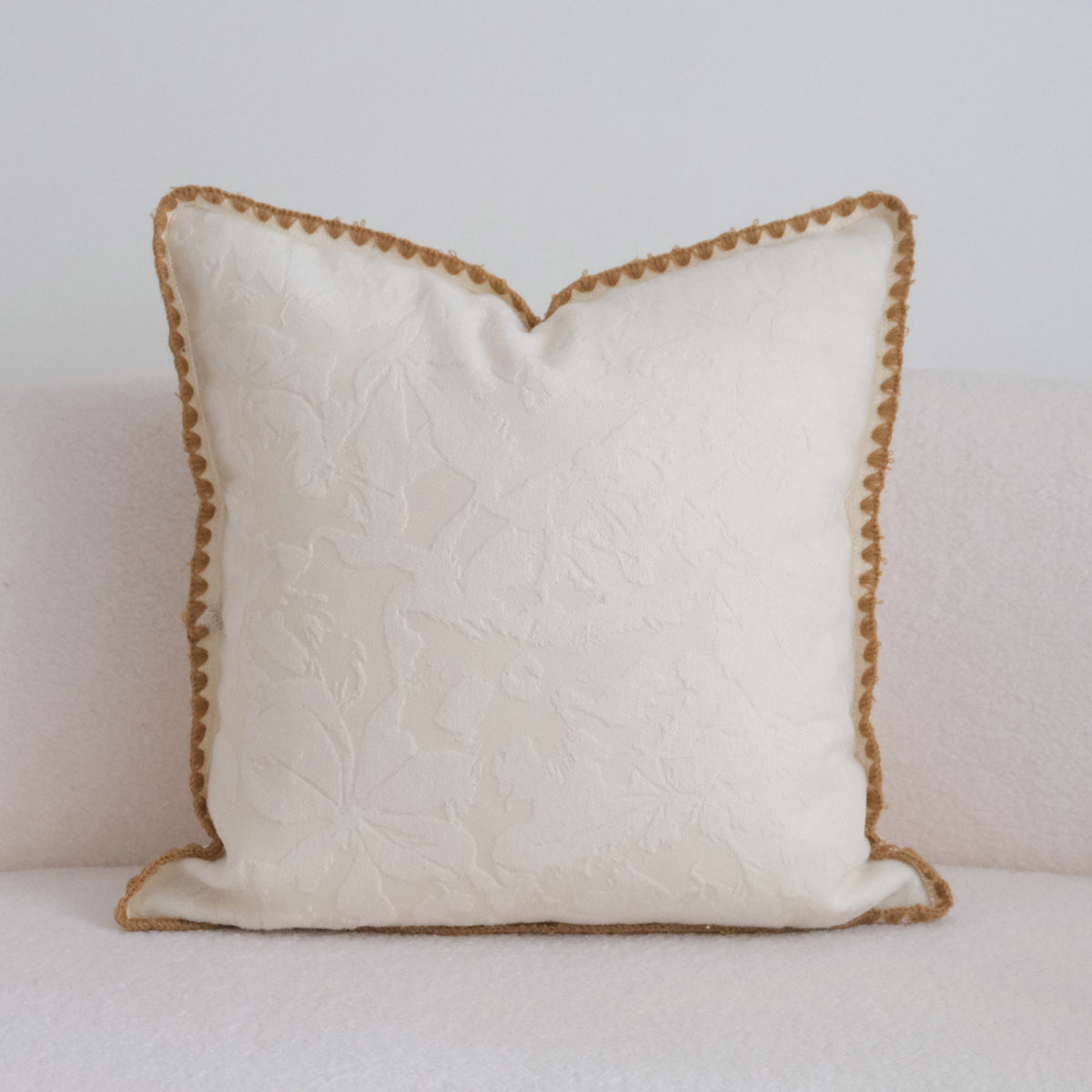 Cotton Linen Throw Pillow Cover | Lace Trim & Tassels