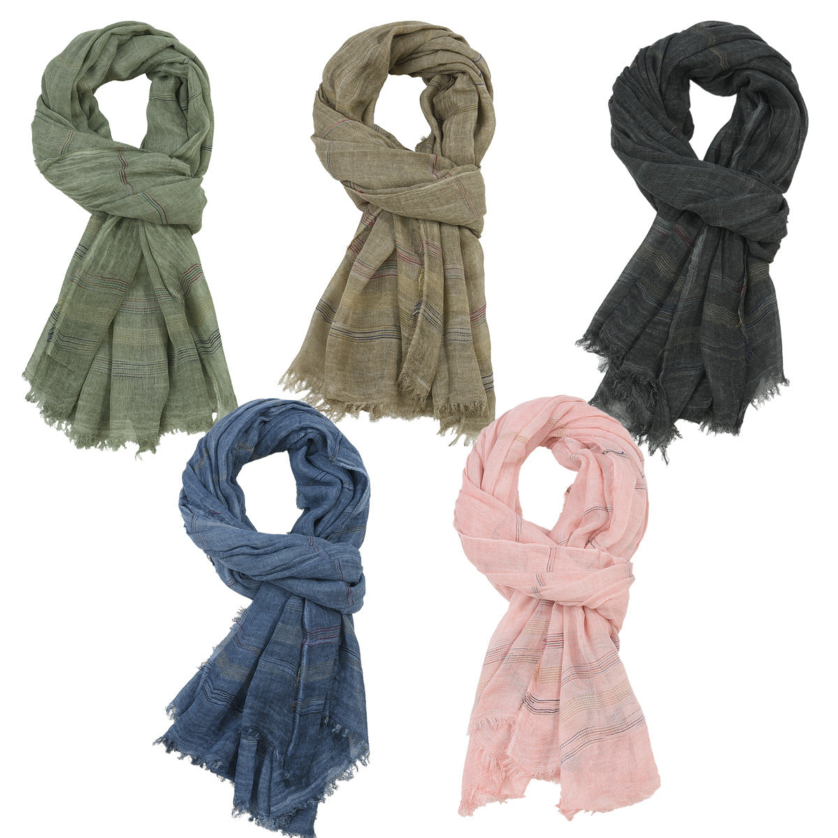 Leon | Men's Yarn-Dyed Striped Cotton-Modal Scarf