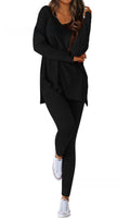 Layla split-hem top and leggings set in black