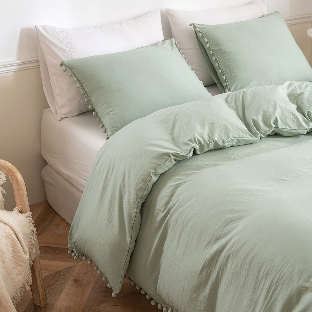 Washed Cotton Solid Colour Bedding Set