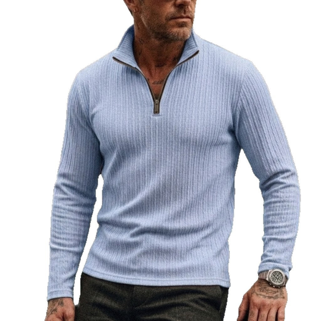 Gerard | Men's Jacquard Quarter-Zip Long-Sleeve Polo