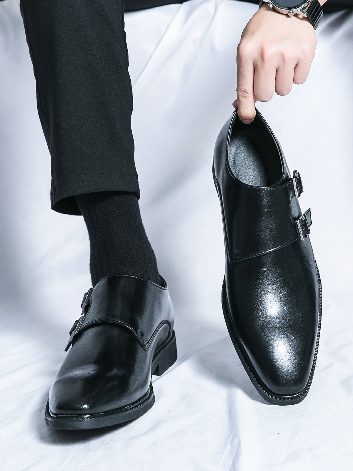 Dorian | Men's Double Monk-Strap Leather Dress Shoes