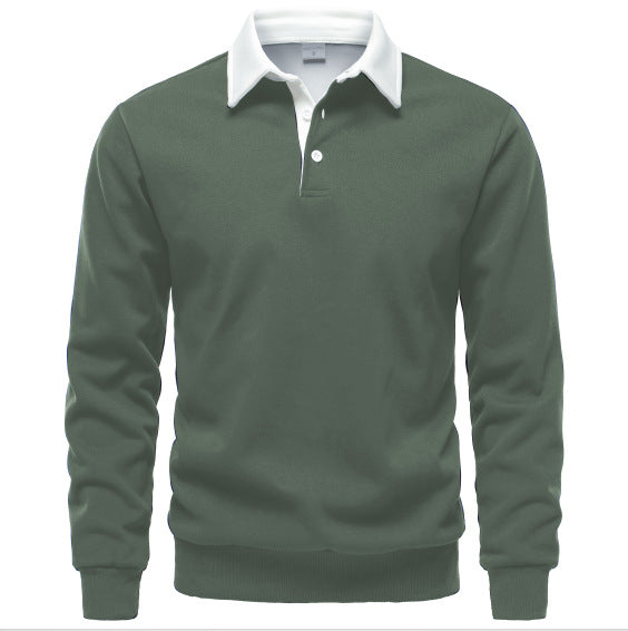 Aurele | Men's Cotton Long-Sleeve Polo Shirt