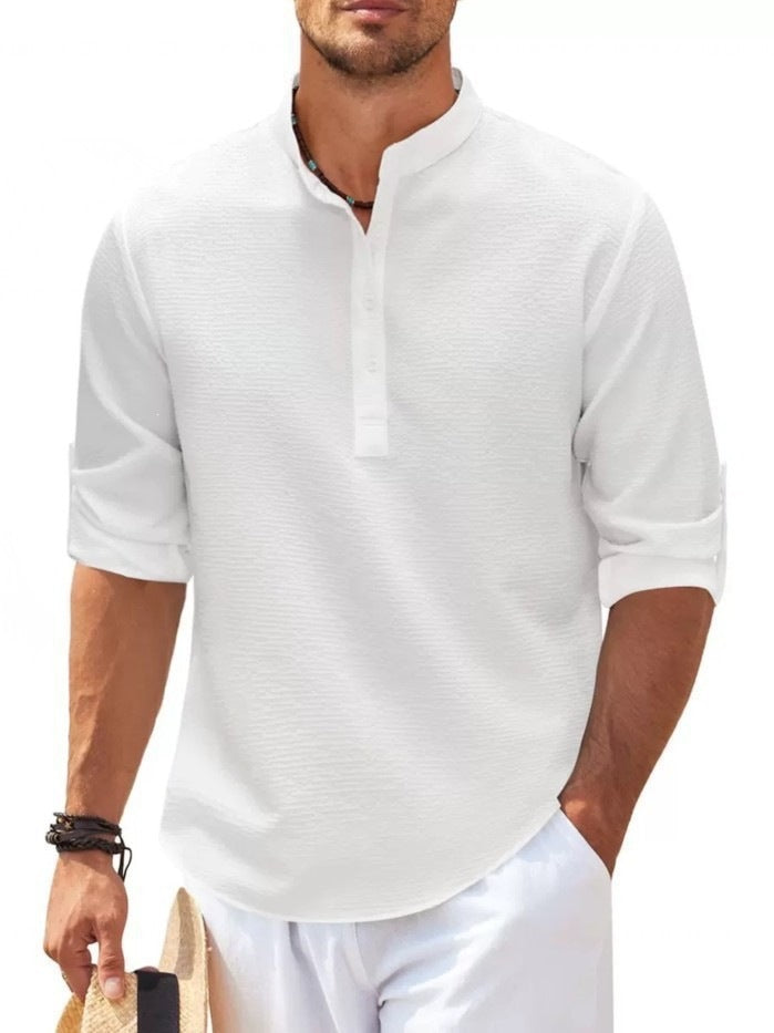 Bruno | Men's Stand-Collar Long-Sleeve Casual Shirt