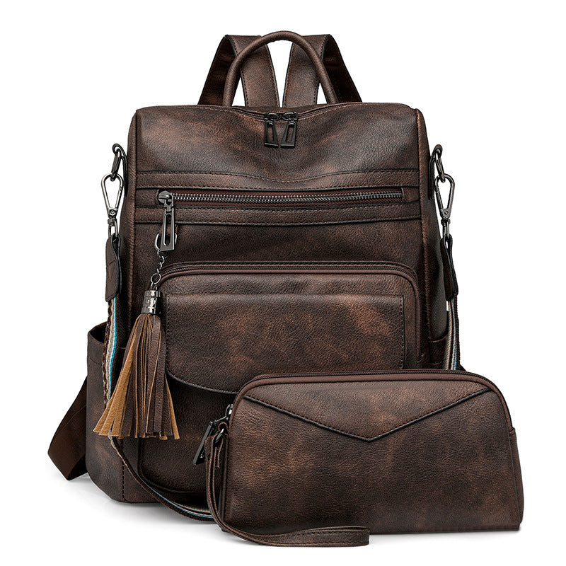 Solange | Women's Two-Tone Faux Leather Convertible Backpack