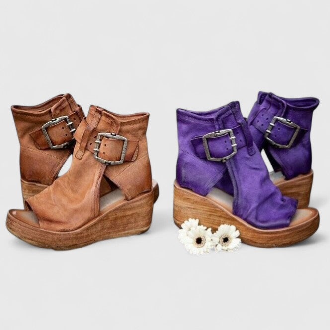 Juno | Women's Peep-Toe Roman Wedge Sandals