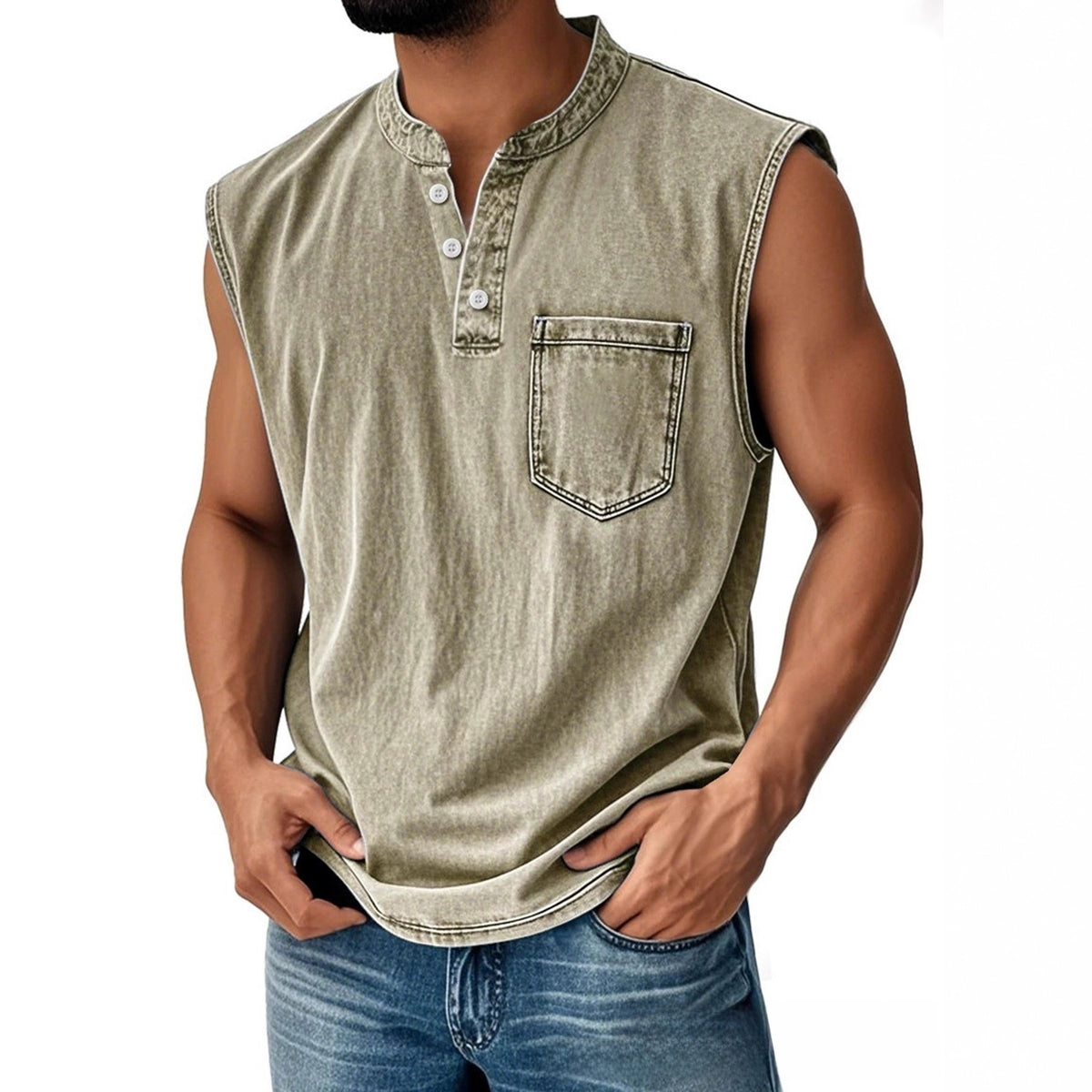 Olivier | Men's Sleeveless Button-Down Polo Vest