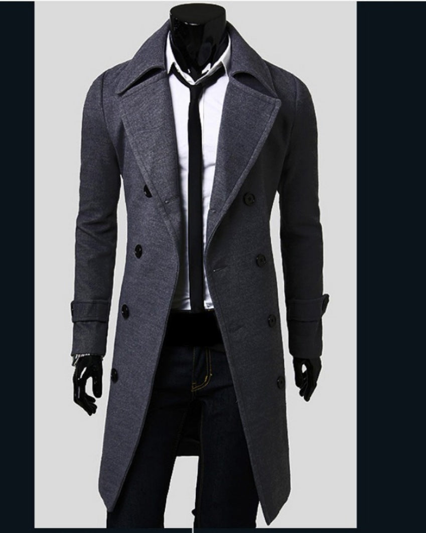 Edmund | Men's Double-Breasted Wool-Look Overcoat