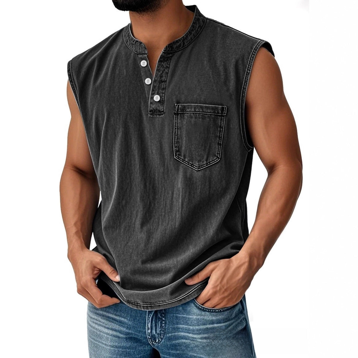 Olivier | Men's Sleeveless Button-Down Polo Vest