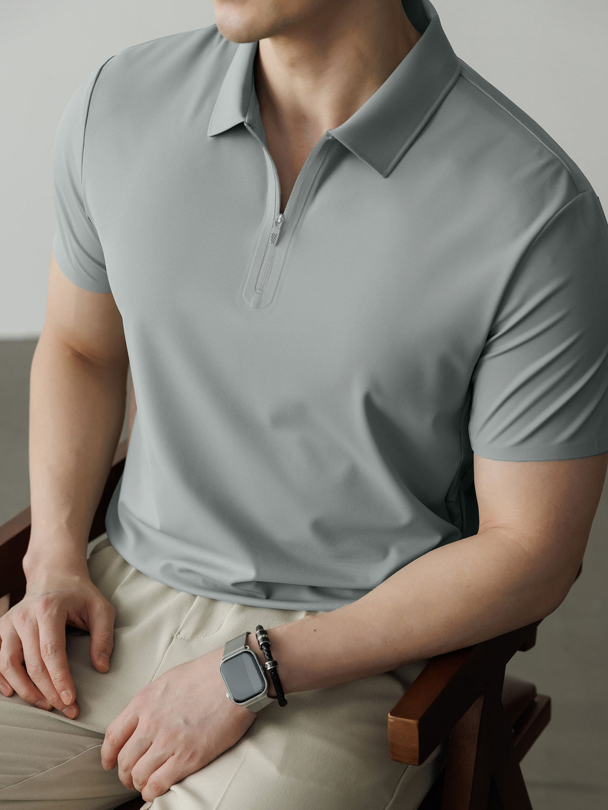Matthias | Men's Ice Silk Quick-Dry Zip Polo Shirt