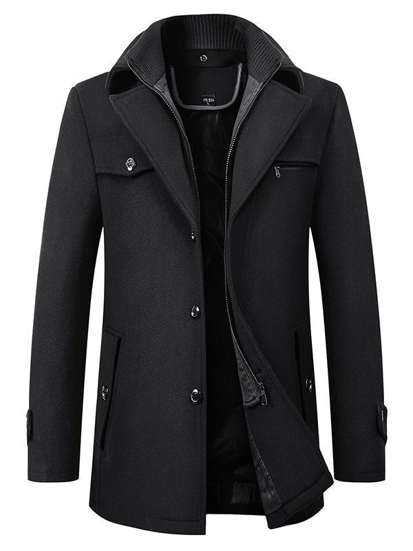 Raphael | Men's Classic Lapel Wool-Blend Coat