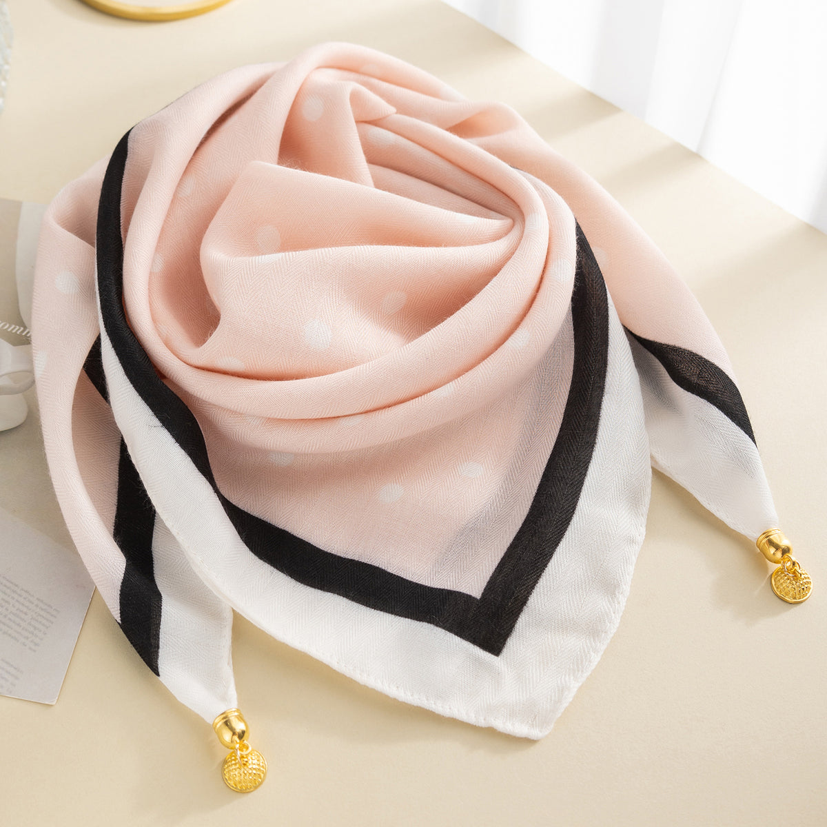 Josette | Magnetic-Clasp Cotton Square Scarf