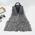 Bernadette | Distressed Fringe Cotton-Linen Shawl Scarf