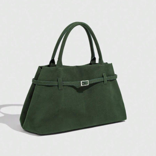 Amelie | Women's Faux Suede Belt-Buckle Tote Bag