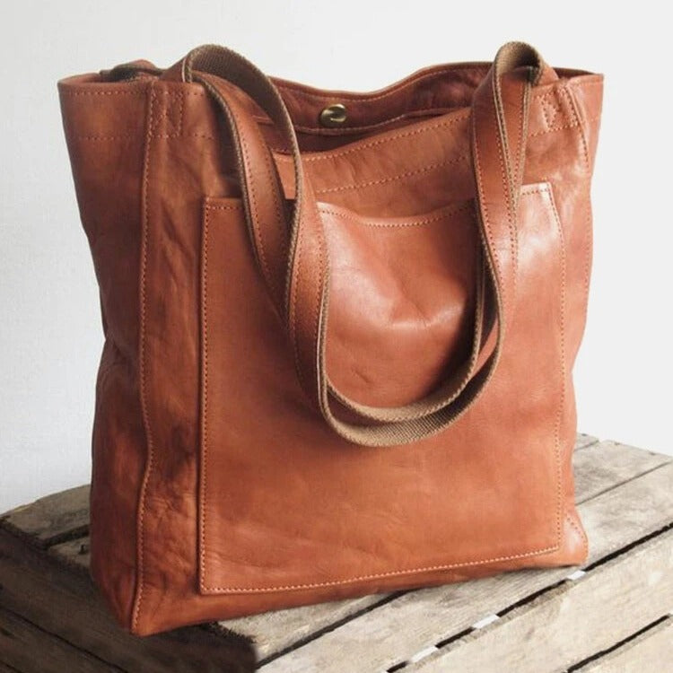 Women's Waxed Vegan Leather Tote Bag