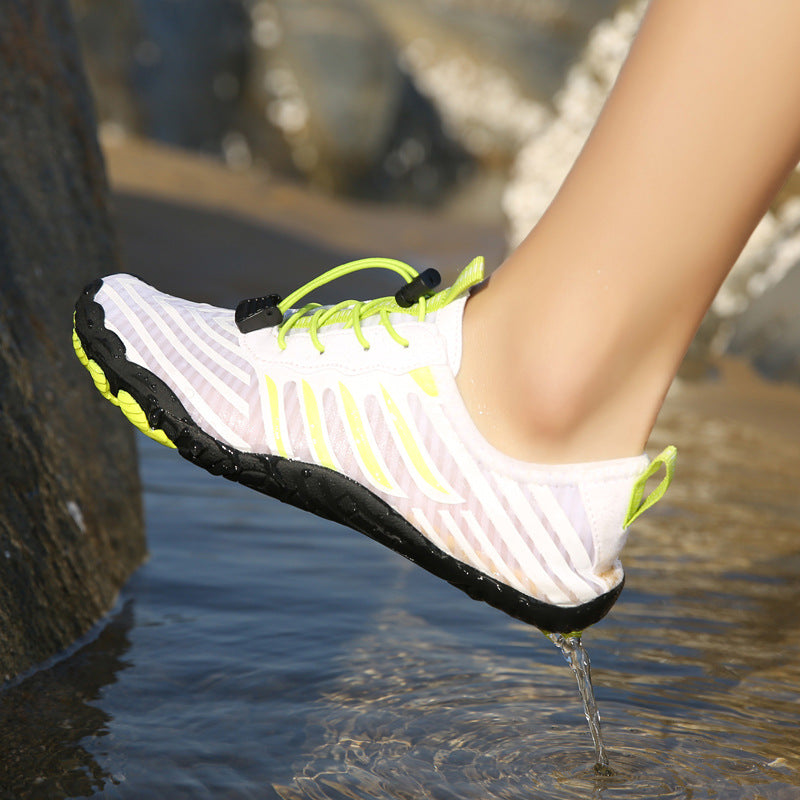 Marina barefoot water shoes in white/lime