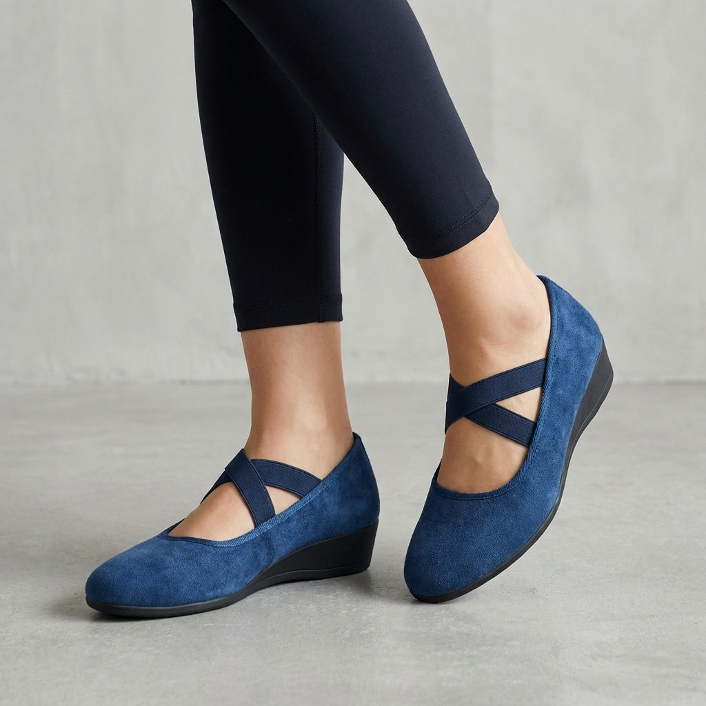 Natalie | Women's Criss-Cross Strap Wedge Flats