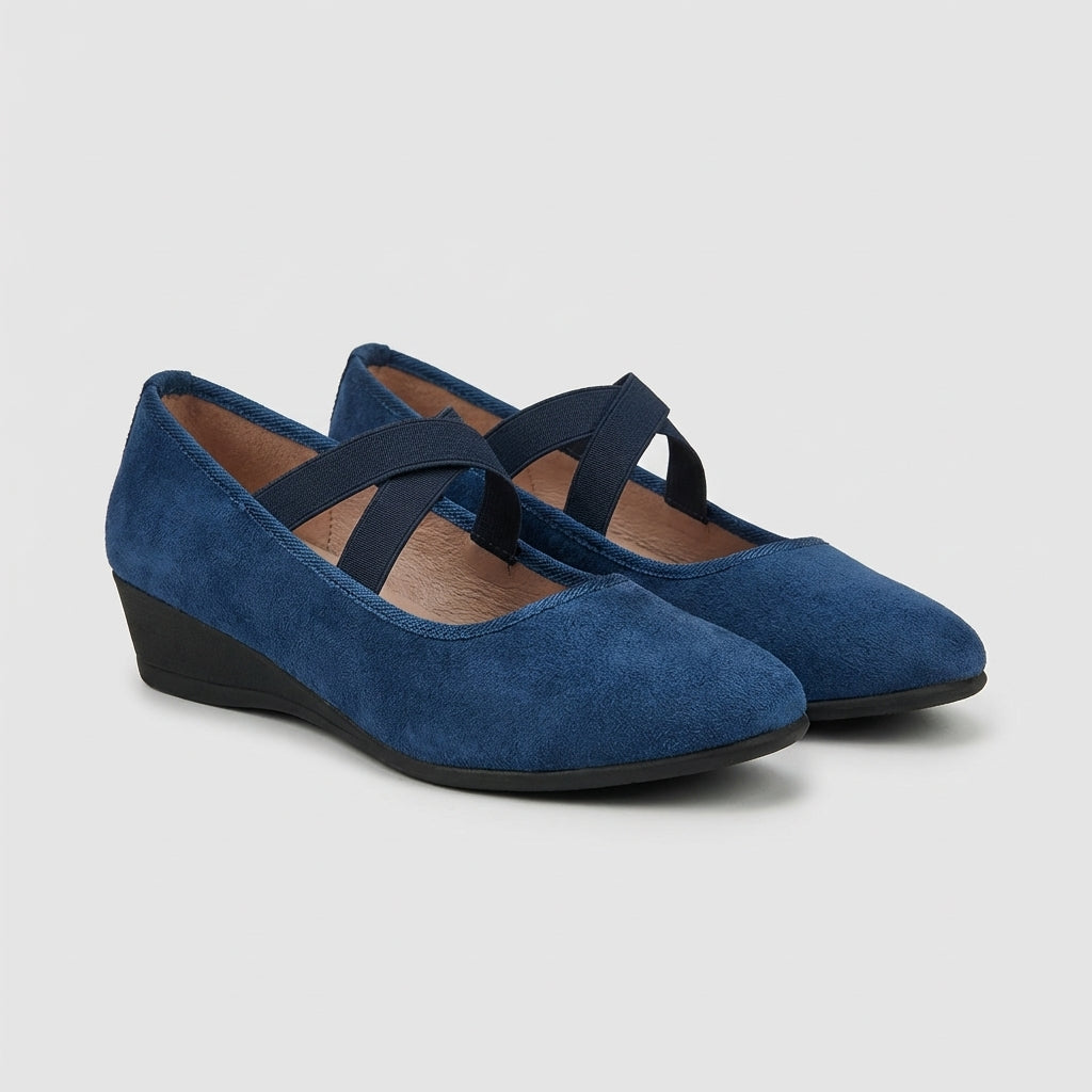 Natalie | Women's Criss-Cross Strap Wedge Flats