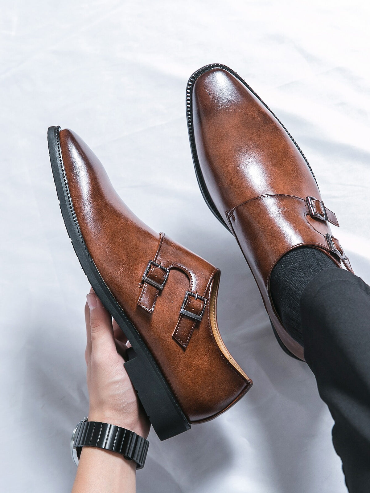 Dorian | Men's Double Monk-Strap Leather Dress Shoes