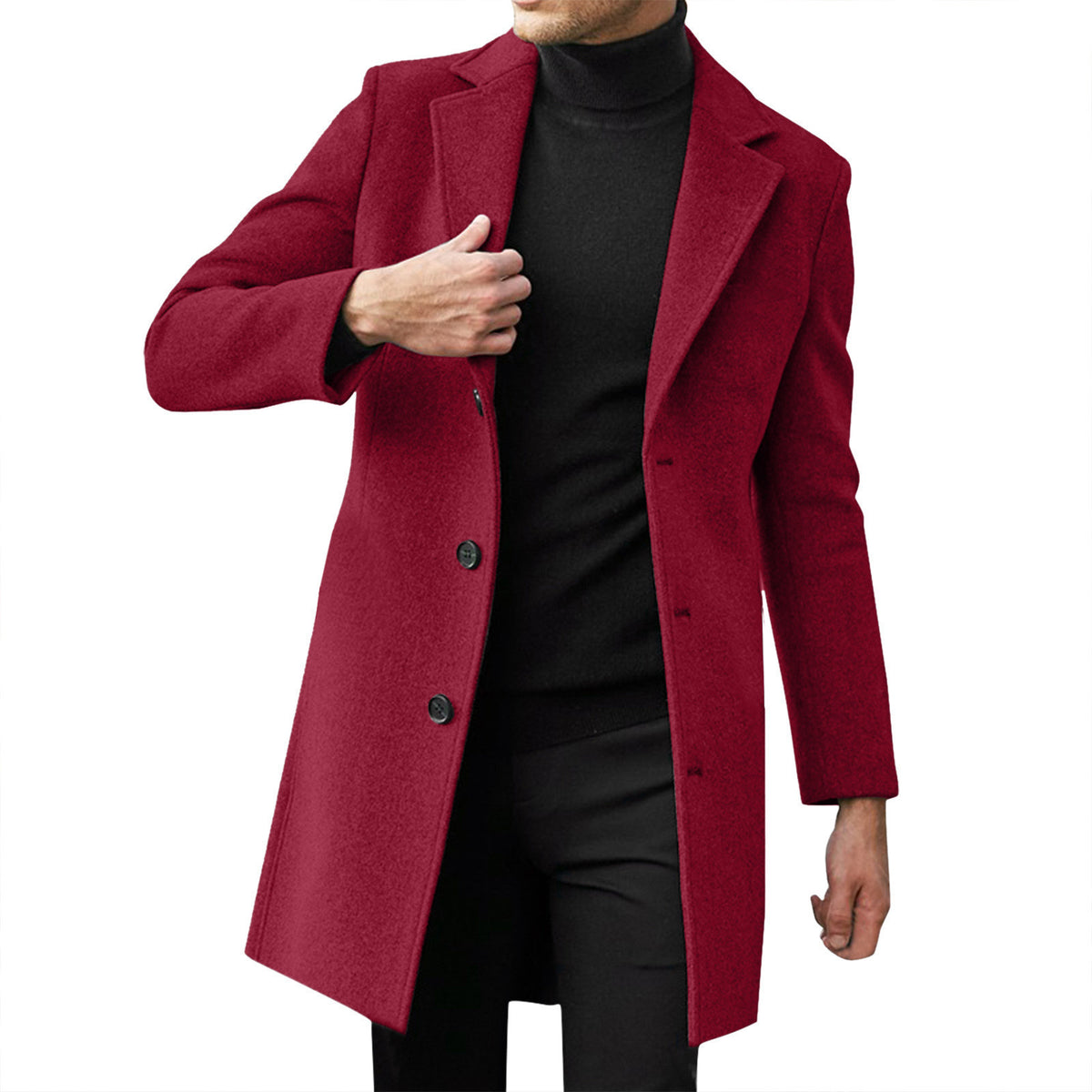 Hector | Men's British-Style Mid-Length Wool-Blend Coat