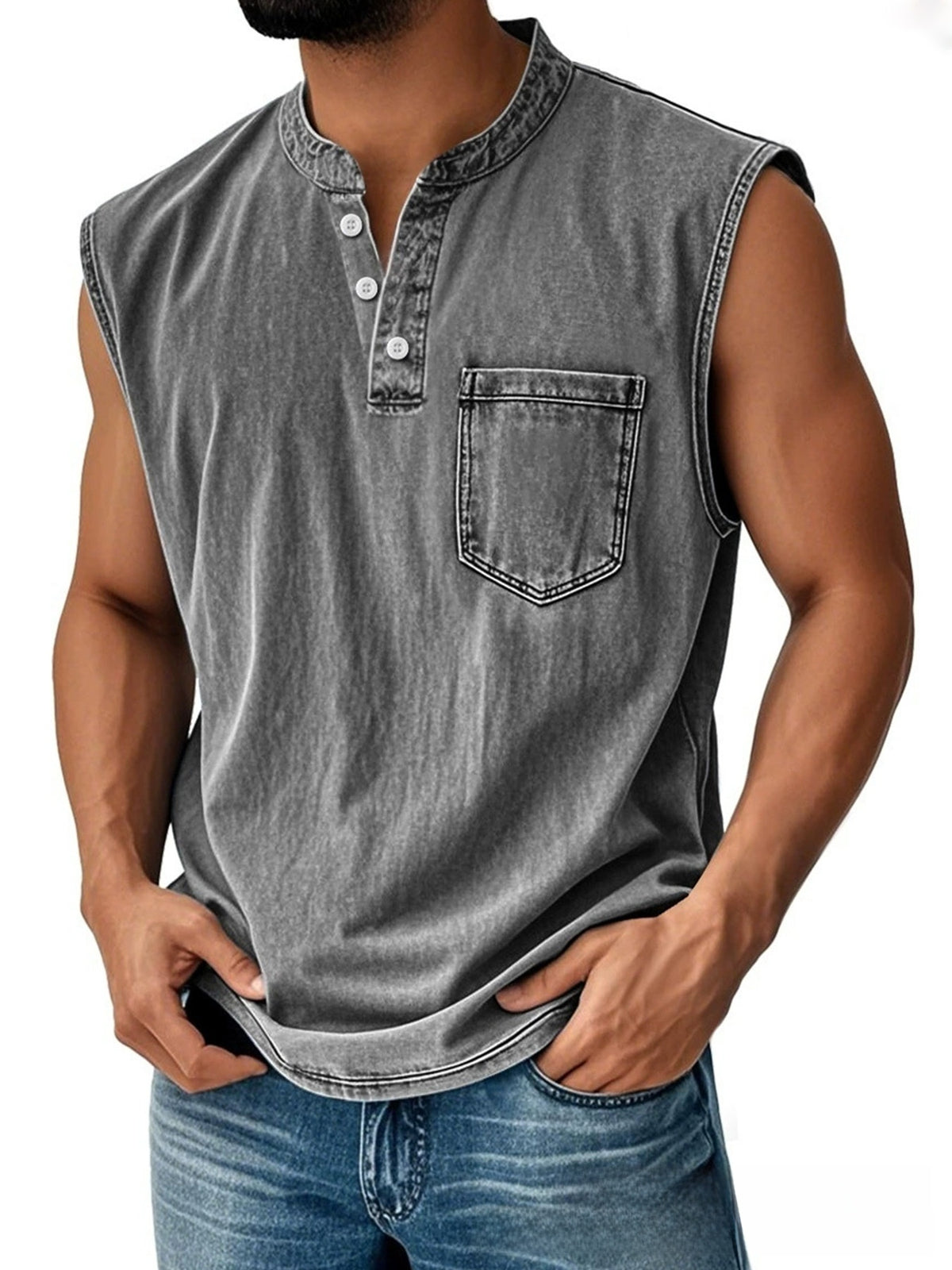 Olivier | Men's Sleeveless Button-Down Polo Vest