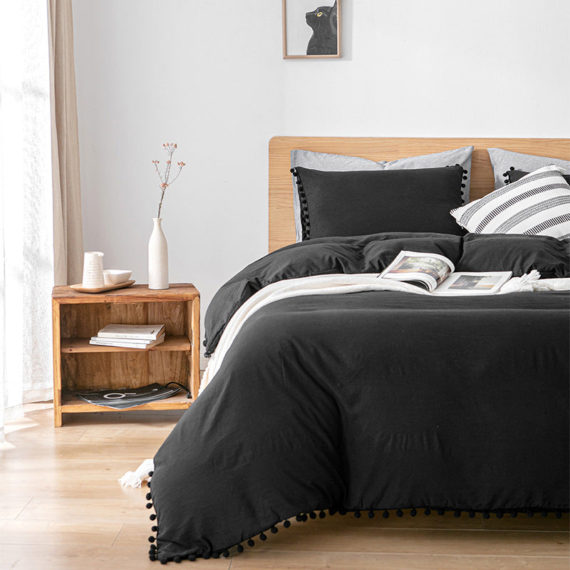 Washed Cotton Solid Colour Bedding Set