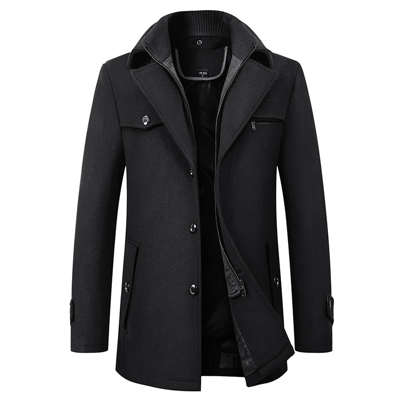 Raphael | Men's Classic Lapel Wool-Blend Coat